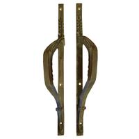 A Pair of Bronze Door Handles 2.5" W x 3.5" D x 20.25 "H — Italy, 20th Century