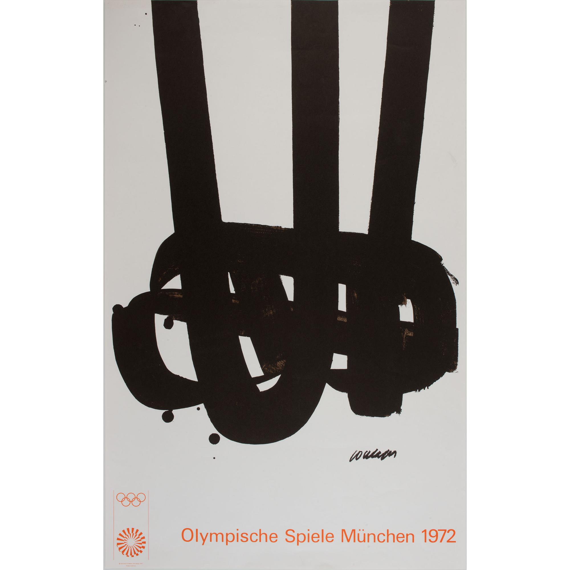 A Pierre Soulages Poster for Olympische Spiele Munchen, 1972