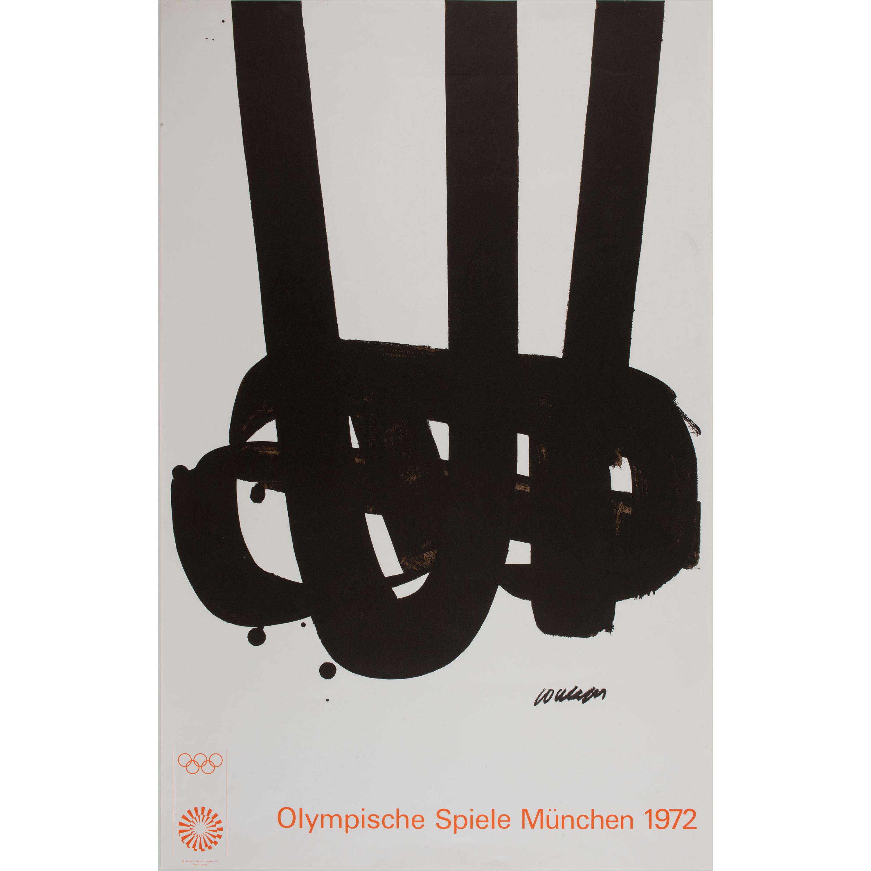 A Pierre Soulages Poster for Olympische Spiele Munchen, 1972