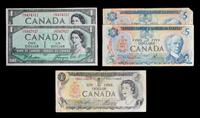 A Collection of Five Canandian Bank Notes