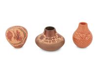 Jemez and Santa Clara Sgraffito Pottery Jars