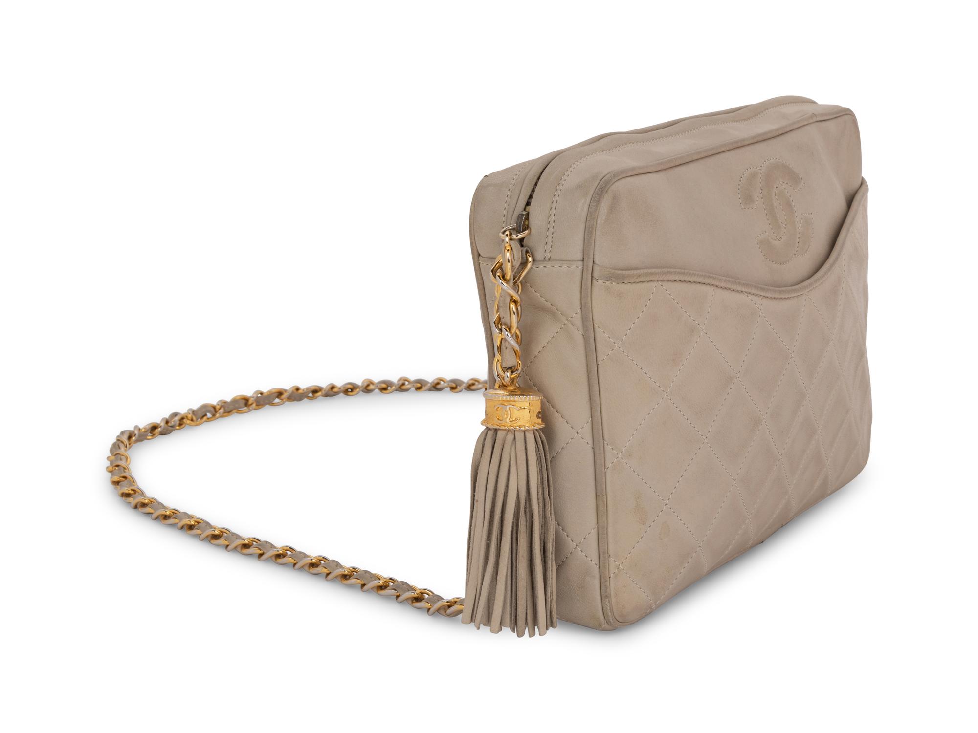 Chanel Cream Leather Camera Bag, 1986-1988