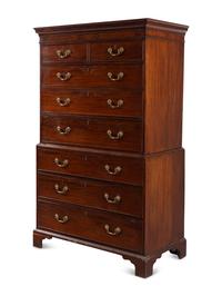 A George III Figured Mahogany Chest on Chest