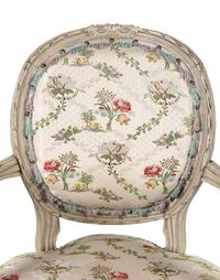 A Louis XVI Gray Painted Fauteuil
