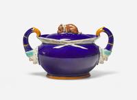 A Wedgwood Majolica "Punch" Sugar Bowl, UK, circa 1875