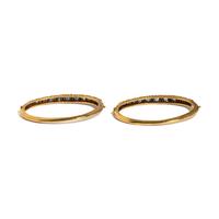PAIR OF YELLOW GOLD, SAPPHIRE, AND DIAMOND BANGLE BRACELETS