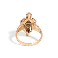ANTIQUE, DIAMOND AND ENAMEL RING