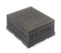 An Indian Carved Dressing Box Height 5 1/2 x width 12 3/4 x depth 11 3/4 inches. — LATE 19TH/EARLY 20TH CENTURY