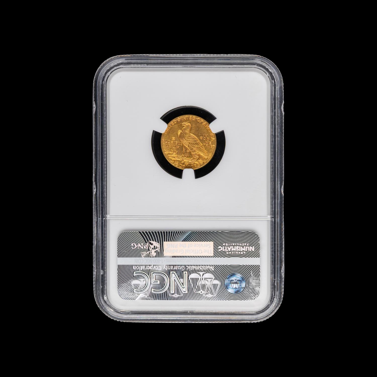 A 1912 Indian Head $2.50 Gold Coin [NGC MS62]