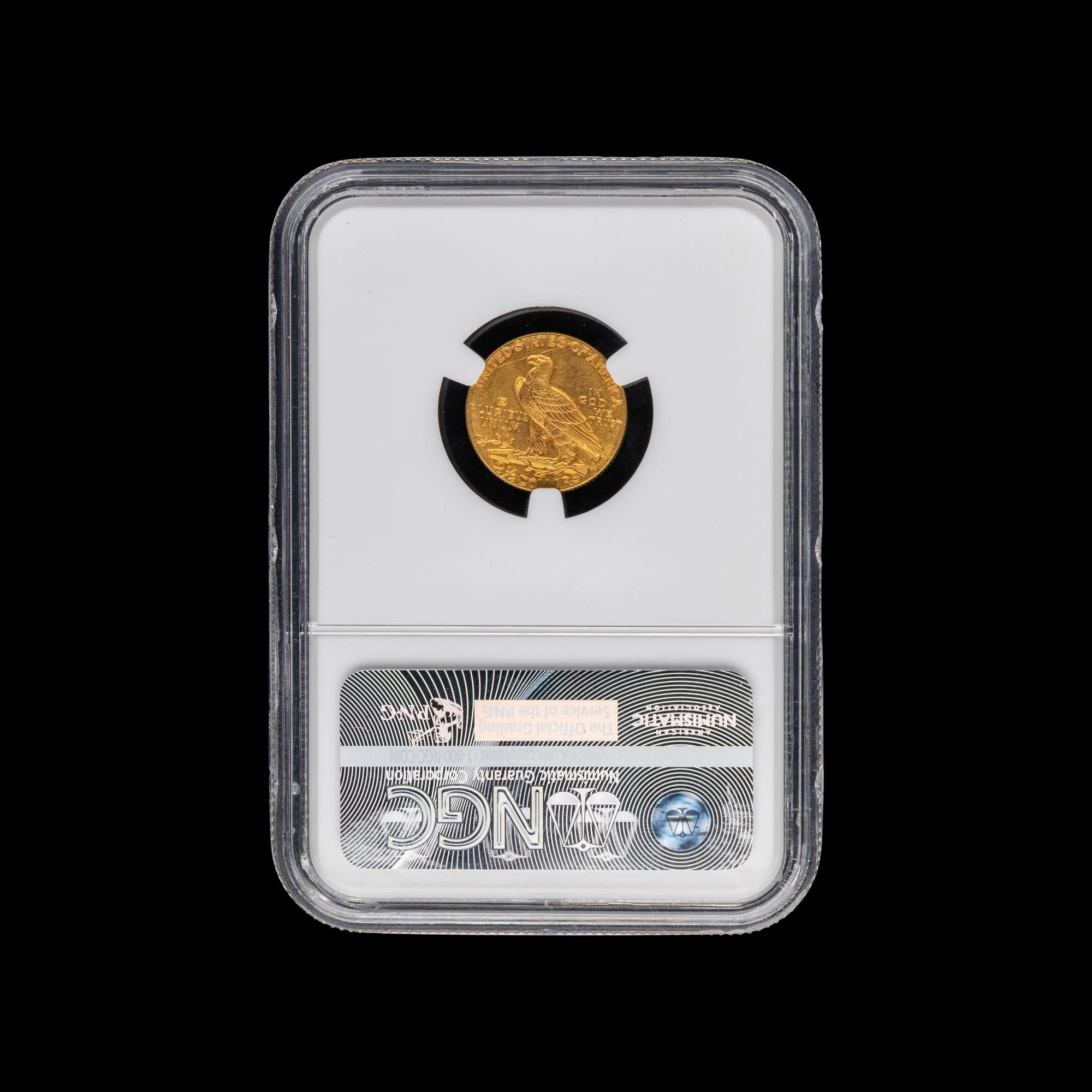 A 1912 Indian Head $2.50 Gold Coin [NGC MS62]