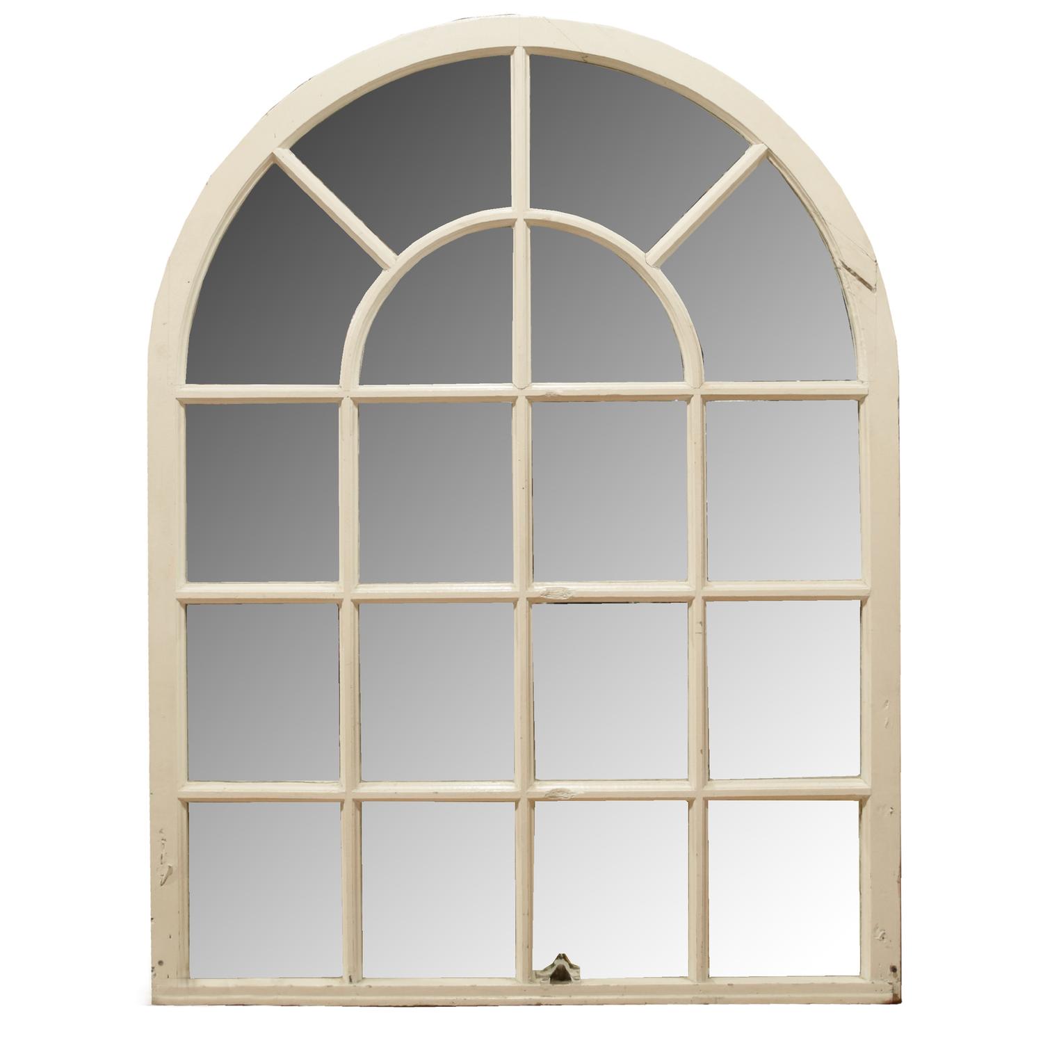 An Arch Topped Mirrored Window 45" W x 1.5" D x 62" H — United States, 20th Century