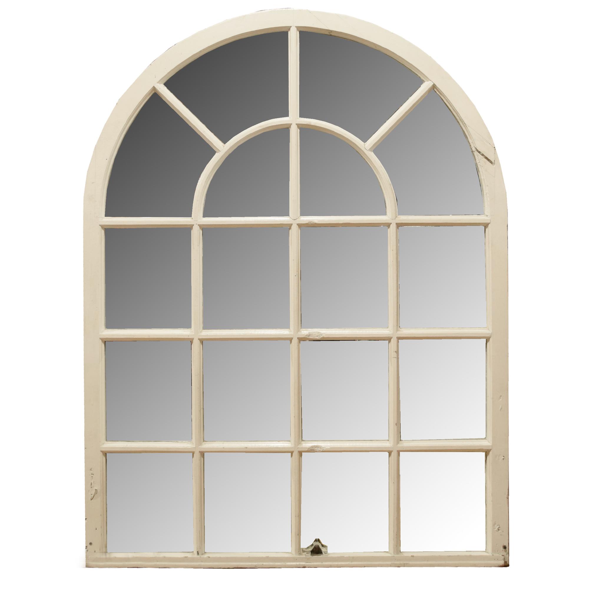 An Arch Topped Mirrored Window 45" W x 1.5" D x 62" H — United States, 20th Century