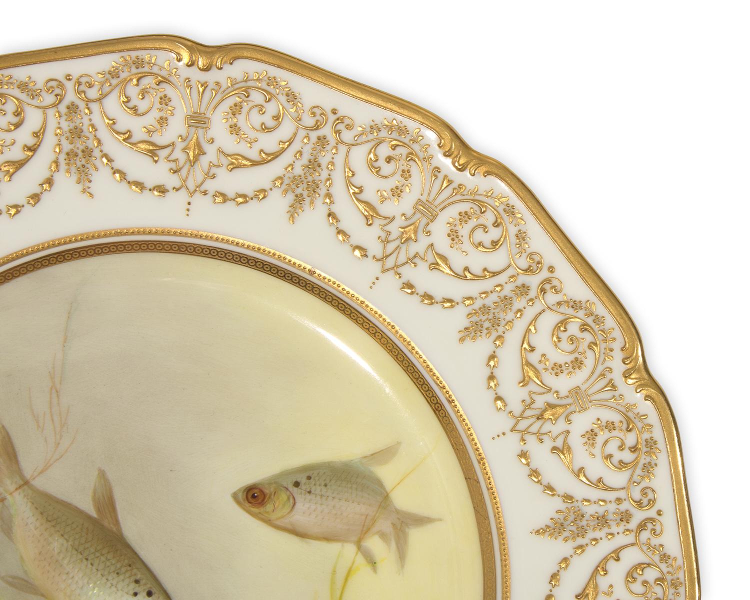 A Set of Twelve Royal Doulton Porcelain Ichthyological Plates