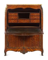 A Louis XV Style Gilt Bronze Mounted Marquetry Secrétaire à Abattant in the Manner of Jean-Pierre Latz