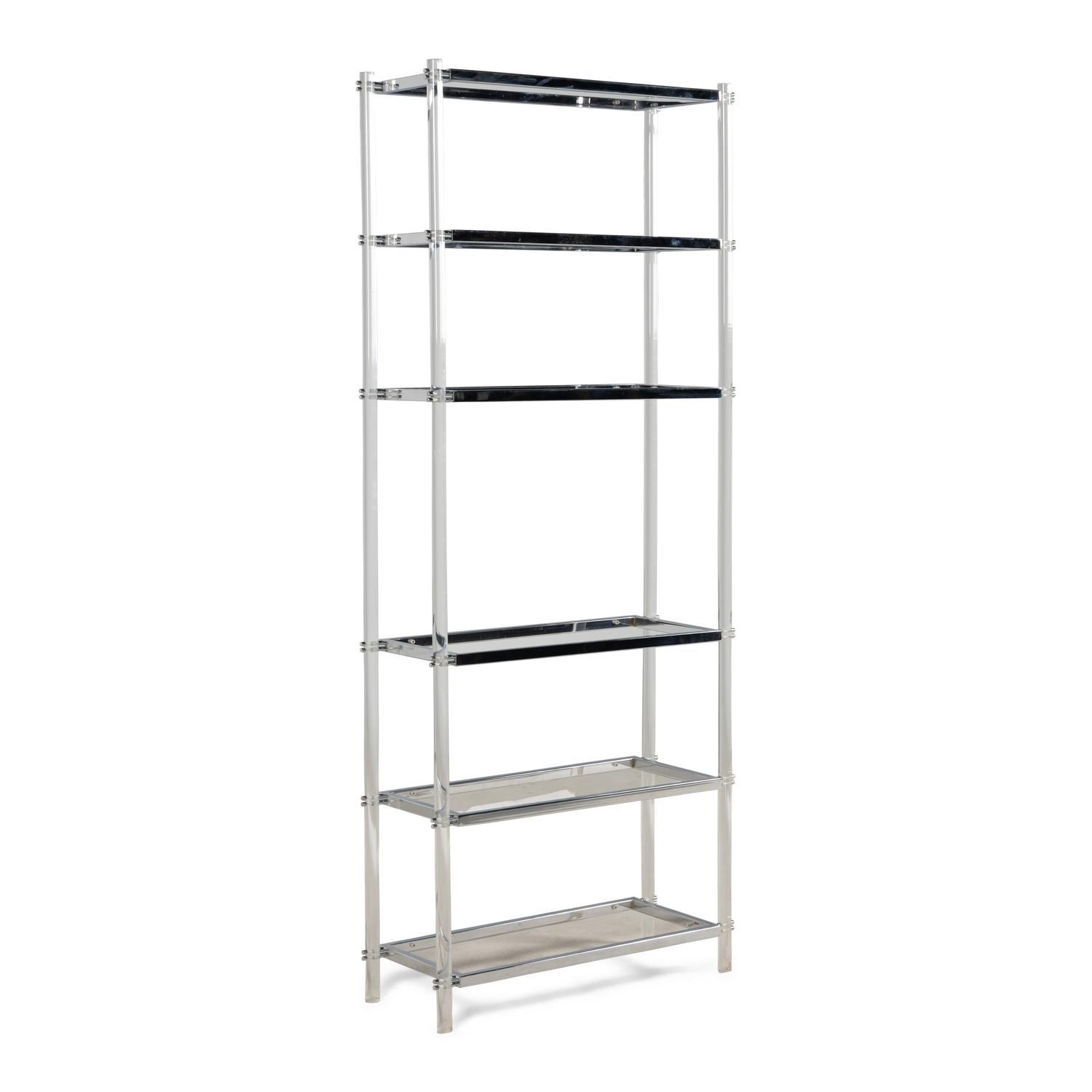 A Contemporary Chrome and Acrylic Étagère