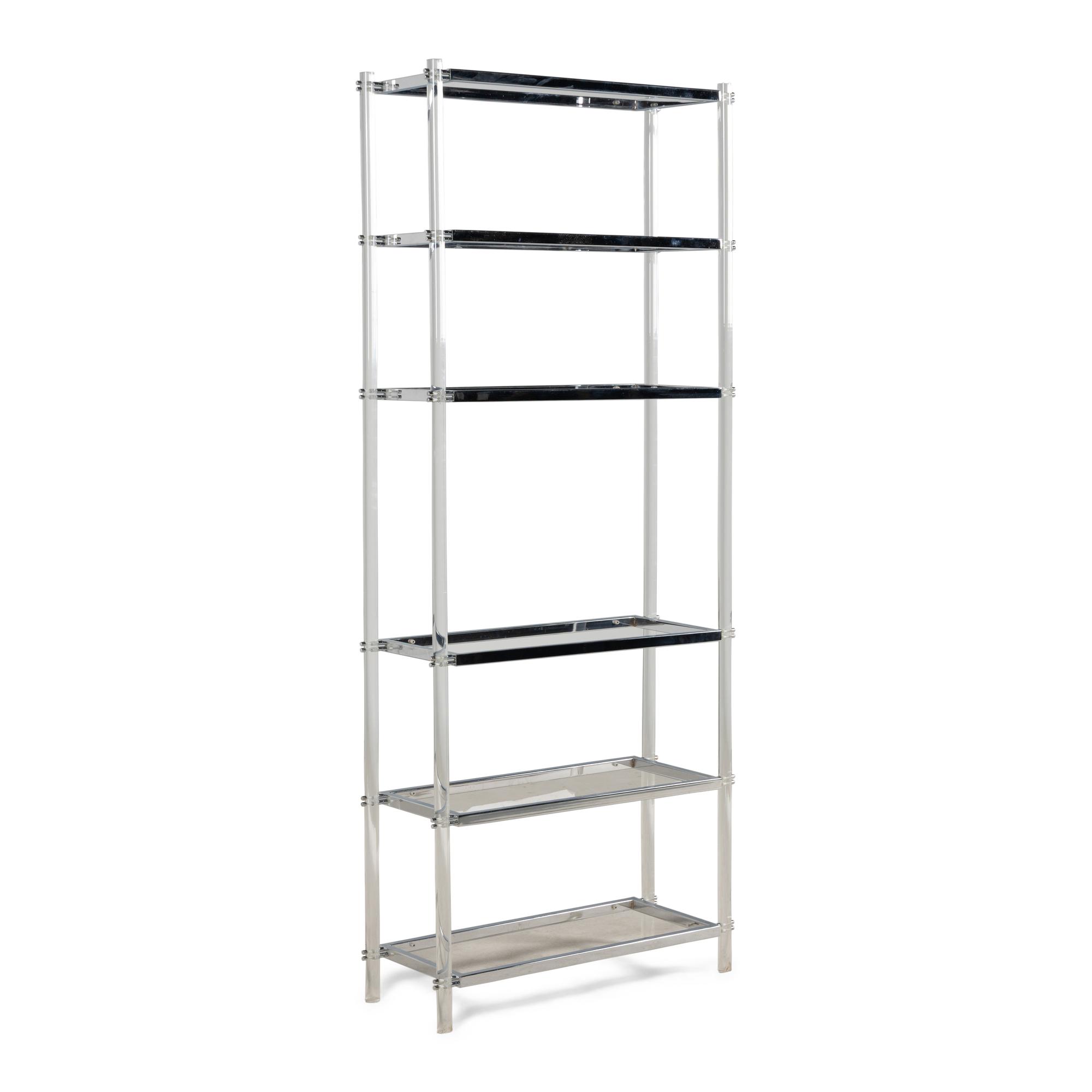 A Contemporary Chrome and Acrylic Étagère