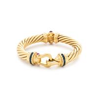 DAVID YURMAN, YELLOW GOLD AND GEMSTONE 'BUCKLE' BRACELET