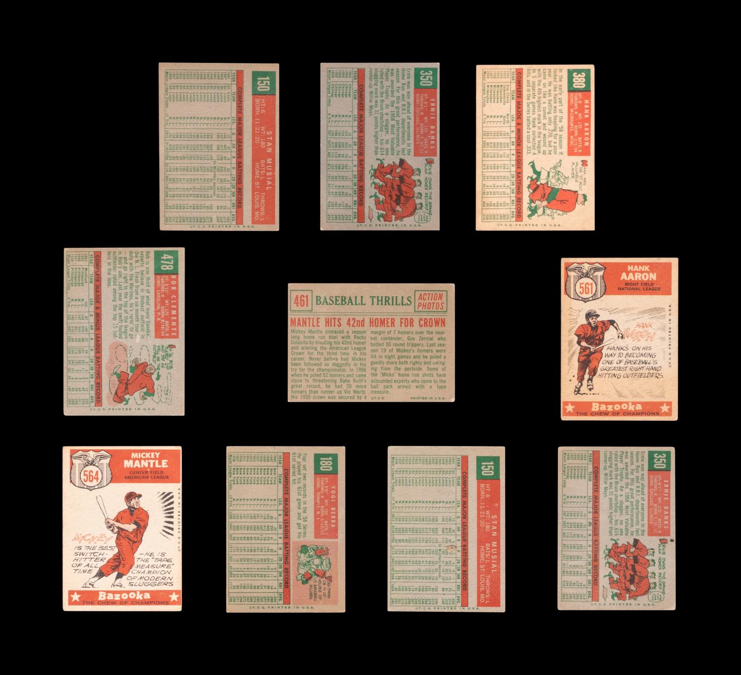 A Group of Over 575 Assorted 1959 Topps Baseball Cards Including Mickey Mantle and Multiple Hall of Famers,
