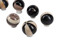 A Set of Twelve Specimen Marble Spherical Ornaments