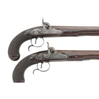 Cased Pair of Percussion Altered Pistols by John Richards of London