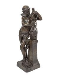 A Patinated Bronze of Cupid