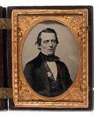 [CIVIL WAR]. Quarter plate tintype and ambrotype of identified artilleryman, Charles W. Palfray, 4th Massachusetts Heavy Artillery, and his father.