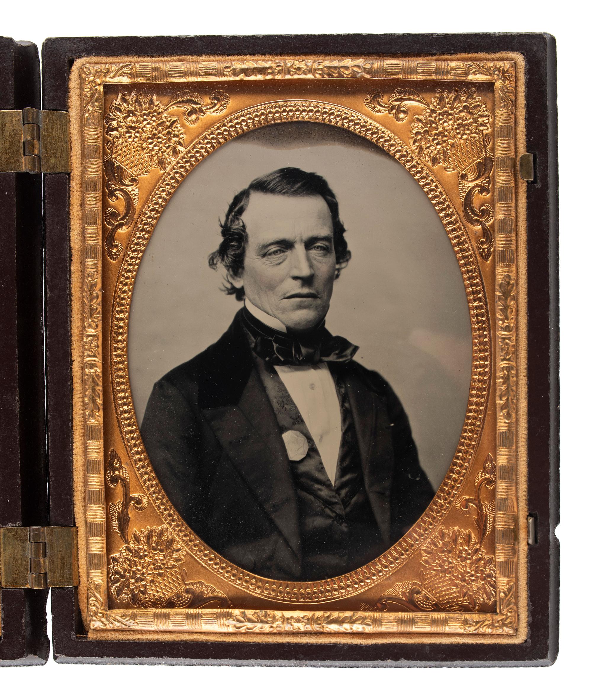 [CIVIL WAR]. Quarter plate tintype and ambrotype of identified artilleryman, Charles W. Palfray, 4th Massachusetts Heavy Artillery, and his father.