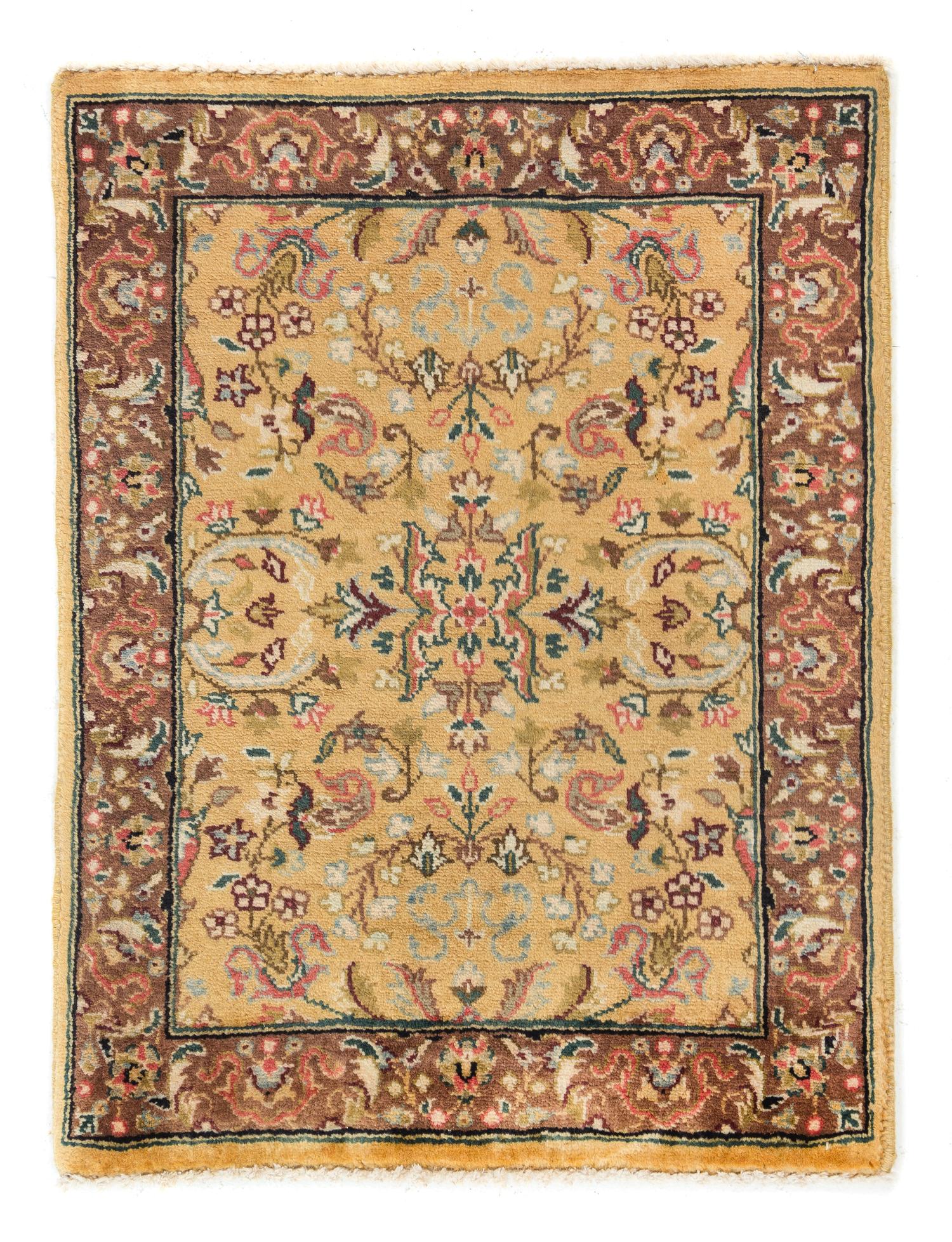 An Indo-Kirman Wool Rug 1 foot 10 inches x 1 foot 5 3/4 inches. — SECOND HALF 20TH CENTURY