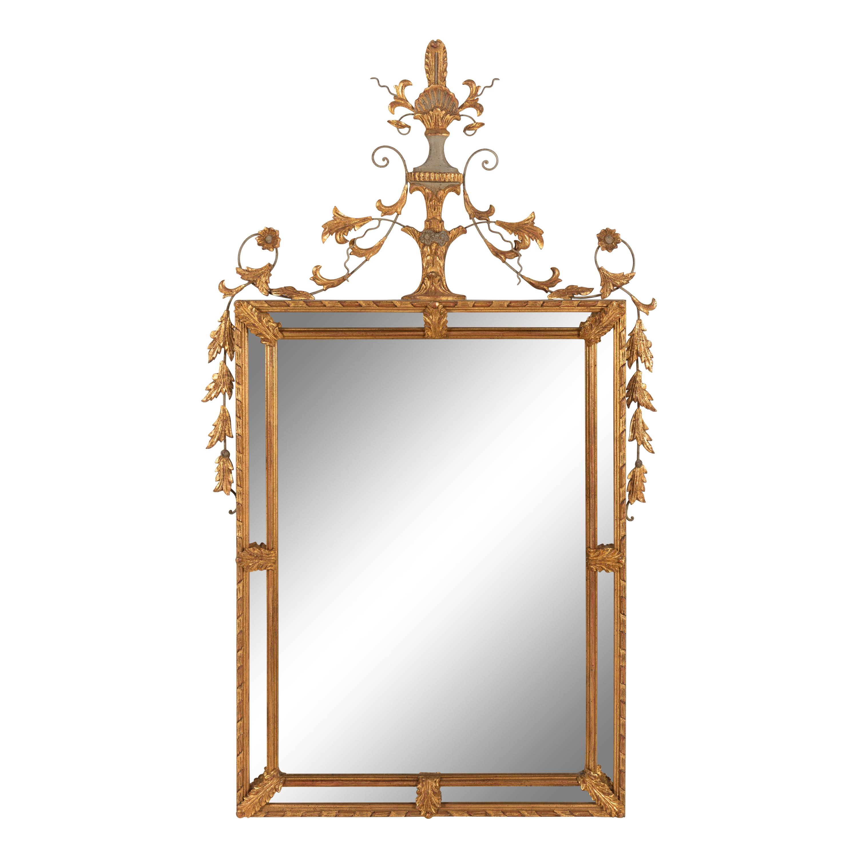 An Italian Painted and Parcel-Gilt Mirror