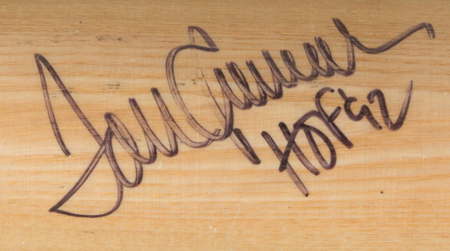 A Tom Seaver Autographed Baseball Bat Length of display case 63 3/4 inches.