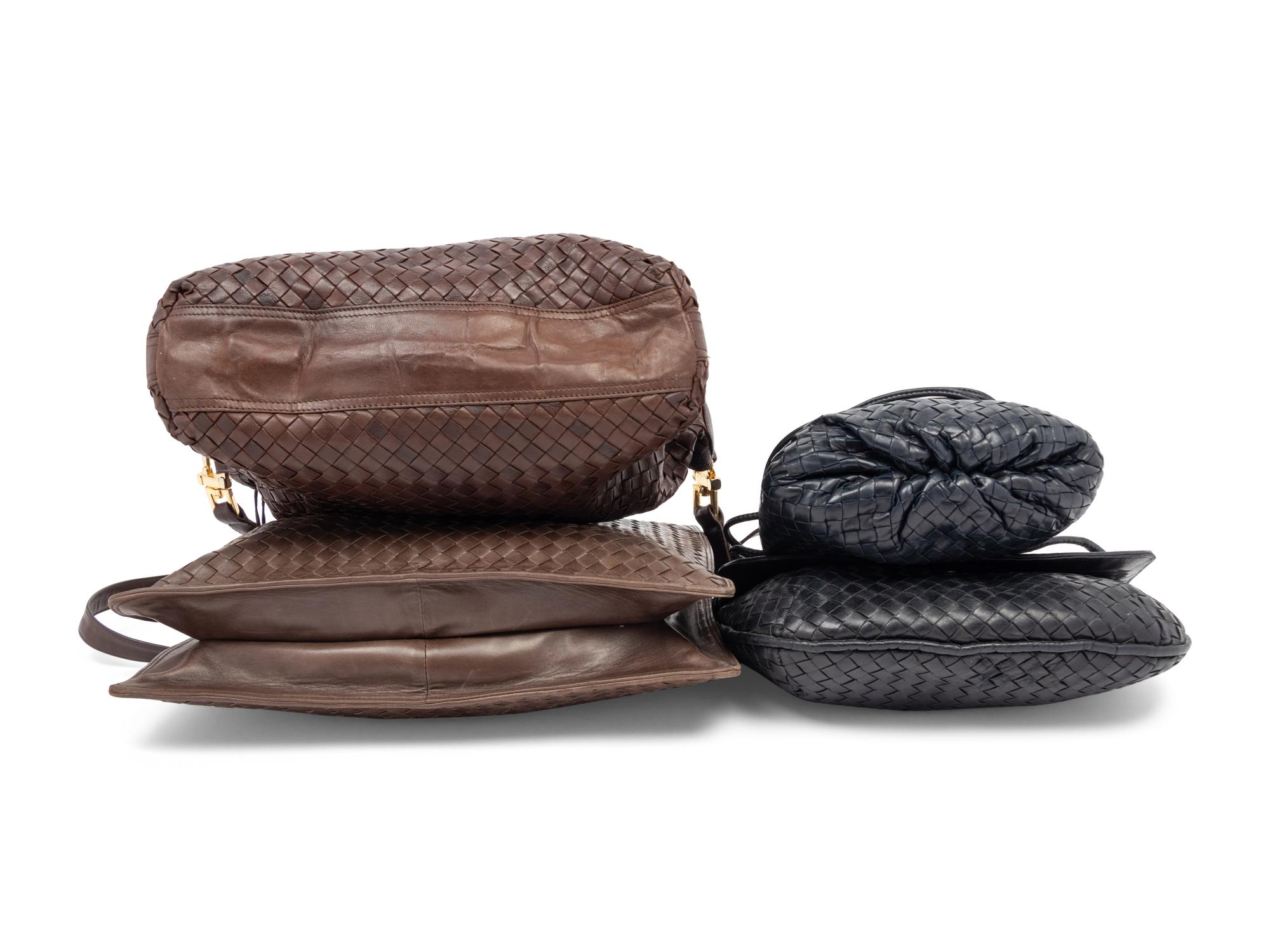 Two Black and Two Brown Bottega Veneta Bags