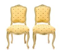 A Pair of Louis XV Style Diminutive Painted Side Chairs Height 30 inches. — 19TH CENTURY