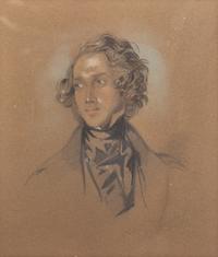 [Literature] [Dickens, Charles]. Taylor, Alfred Henry. Original Pencil and Wash Portrait, with an Autograph Letter, signed