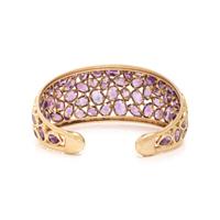 YELLOW GOLD AND AMETHYST CUFF BRACELET