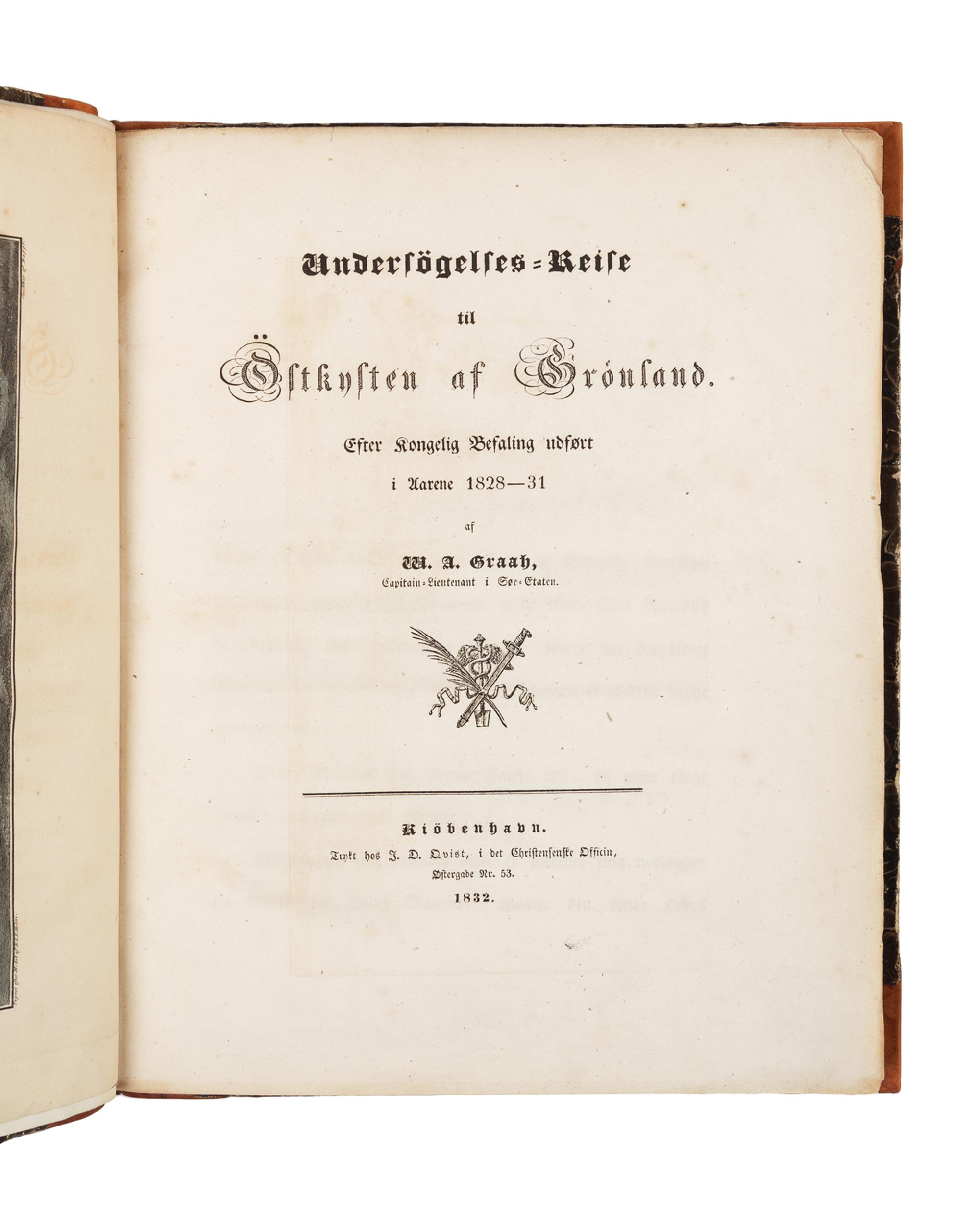 [Travel & Exploration]. Graah, Wilhelm August. Undersøgelses-reise til øst-kysten af Grønland…1828-1831