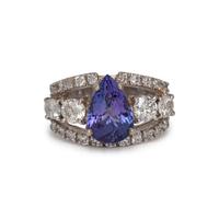 TANZANITE AND DIAMOND RING