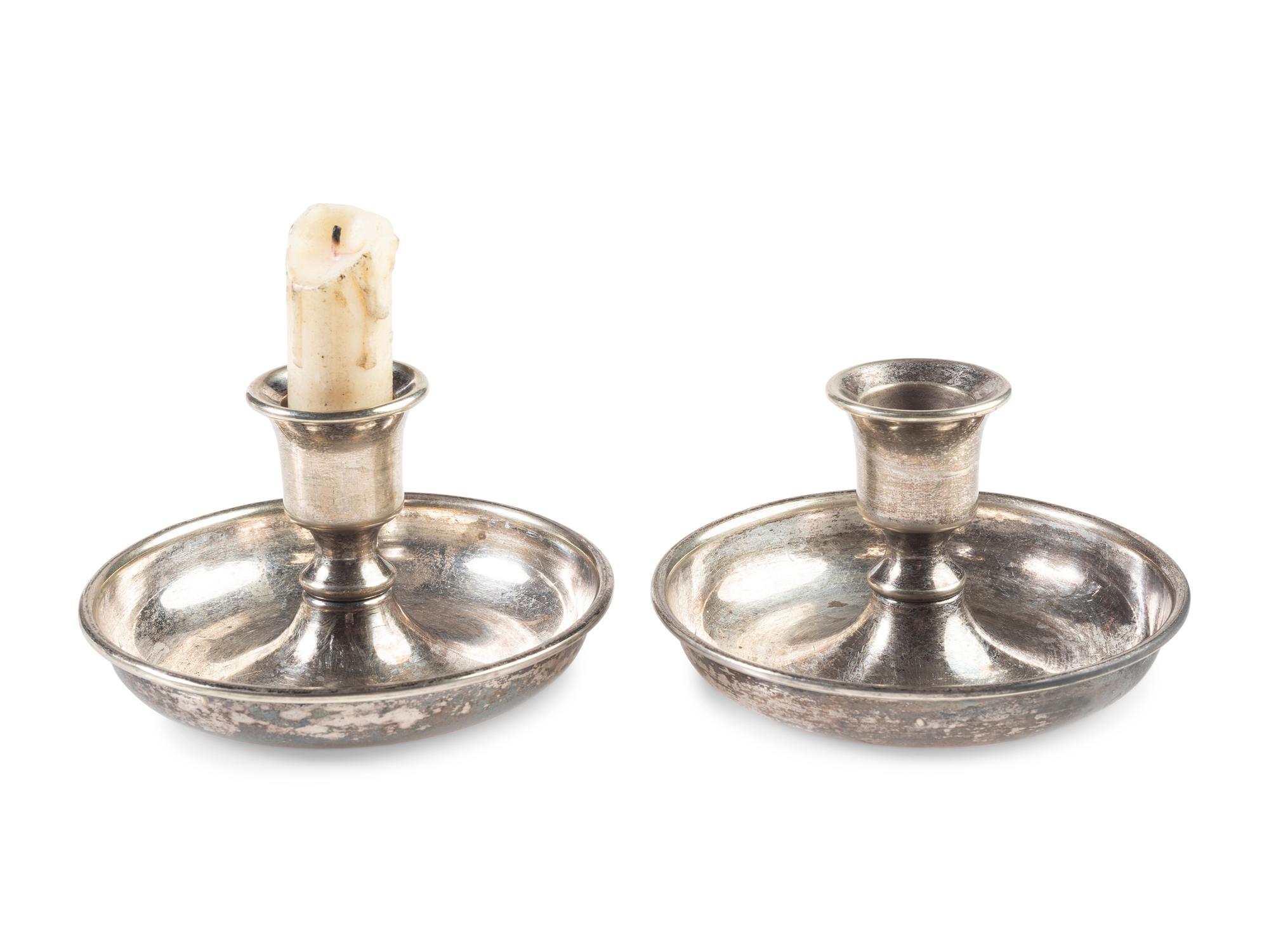 Civil War-period collapsible silver candlesticks.