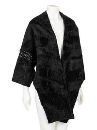 J. Mendel Broadtail Stole with Bead Embellishments
