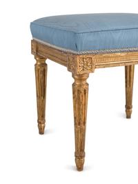 A Pair of Louis XVI Carved Giltwood Tabourets