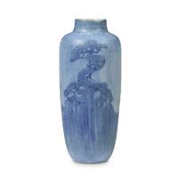 Henrietta Bailey for Newcomb College Pottery scenic landscape vase, new orleans, louisiana, 1916