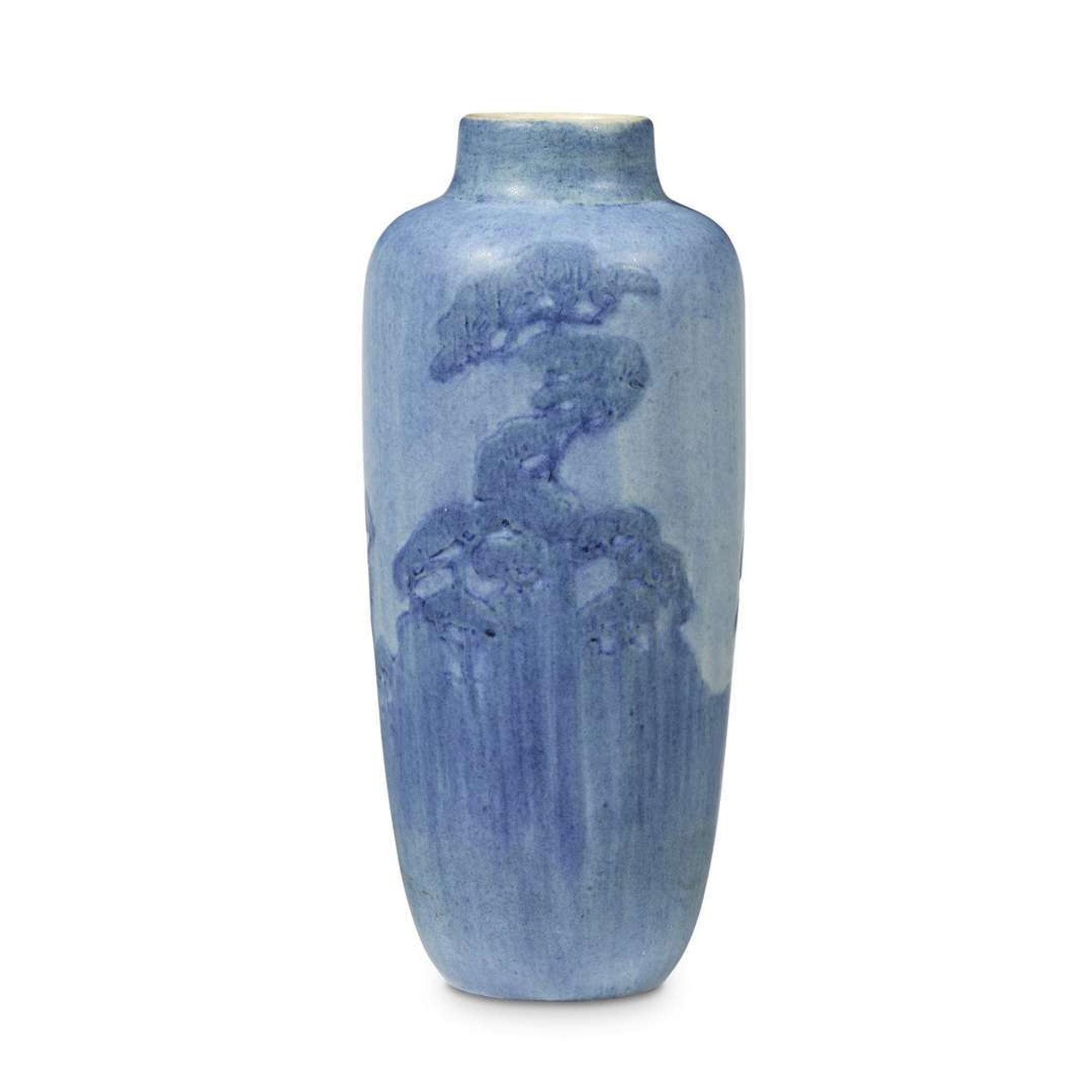 Henrietta Bailey for Newcomb College Pottery scenic landscape vase, new orleans, louisiana, 1916