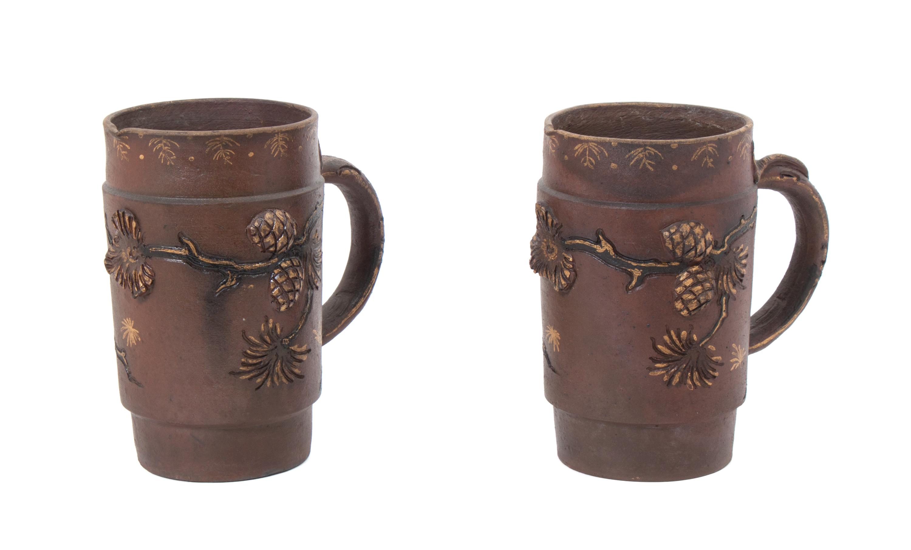 A Pair of Chaplet for Haviland Stoneware Mugs Height 6 3/4 inches. — LATE 19TH CENTURY
