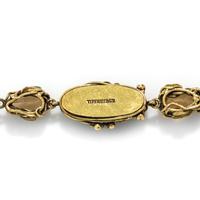 TIFFANY & CO., LOUIS COMFORT TIFFANY, ART NOUVEAU, TOPAZ, EMERALD AND POLYCHROME ENAMEL NECKLACE