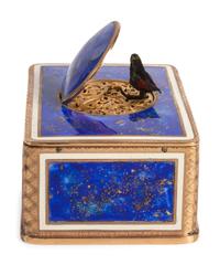 An Enamel and Gilt Metal Singing Bird Automaton