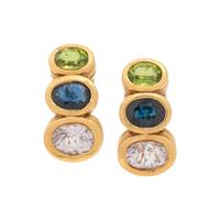 PERIDOT, SAPPHIRE AND KUNZITE EARRINGS