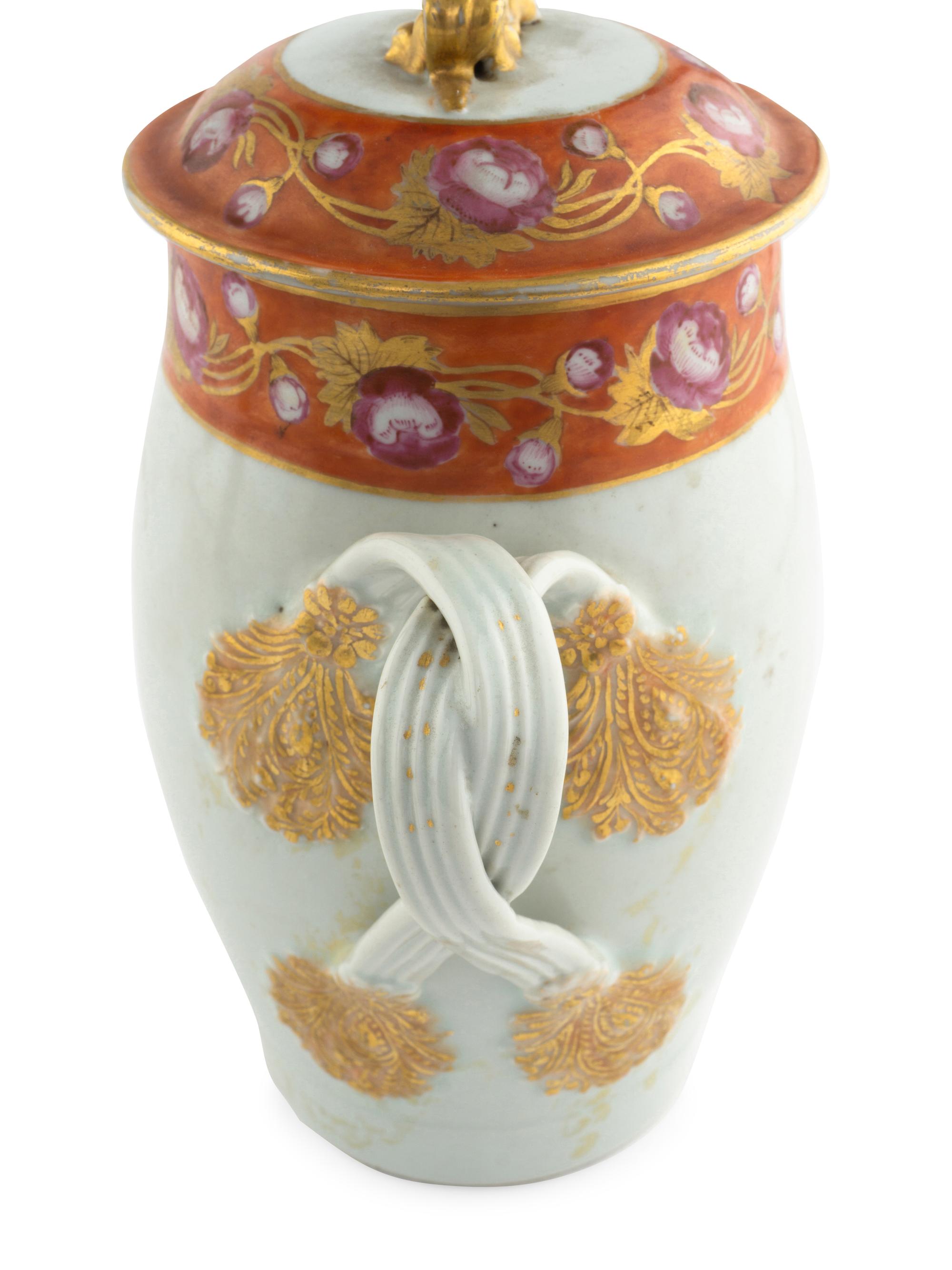 Four Chinese Export Parcel Gilt Porcelain Articles
