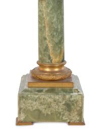 A Gilt Metal Mounted Green Onyx Pedestal
