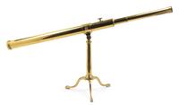 An English Brass Telescope, Gilbert & Gilkerson, Length 43 1/4 inches (closed).