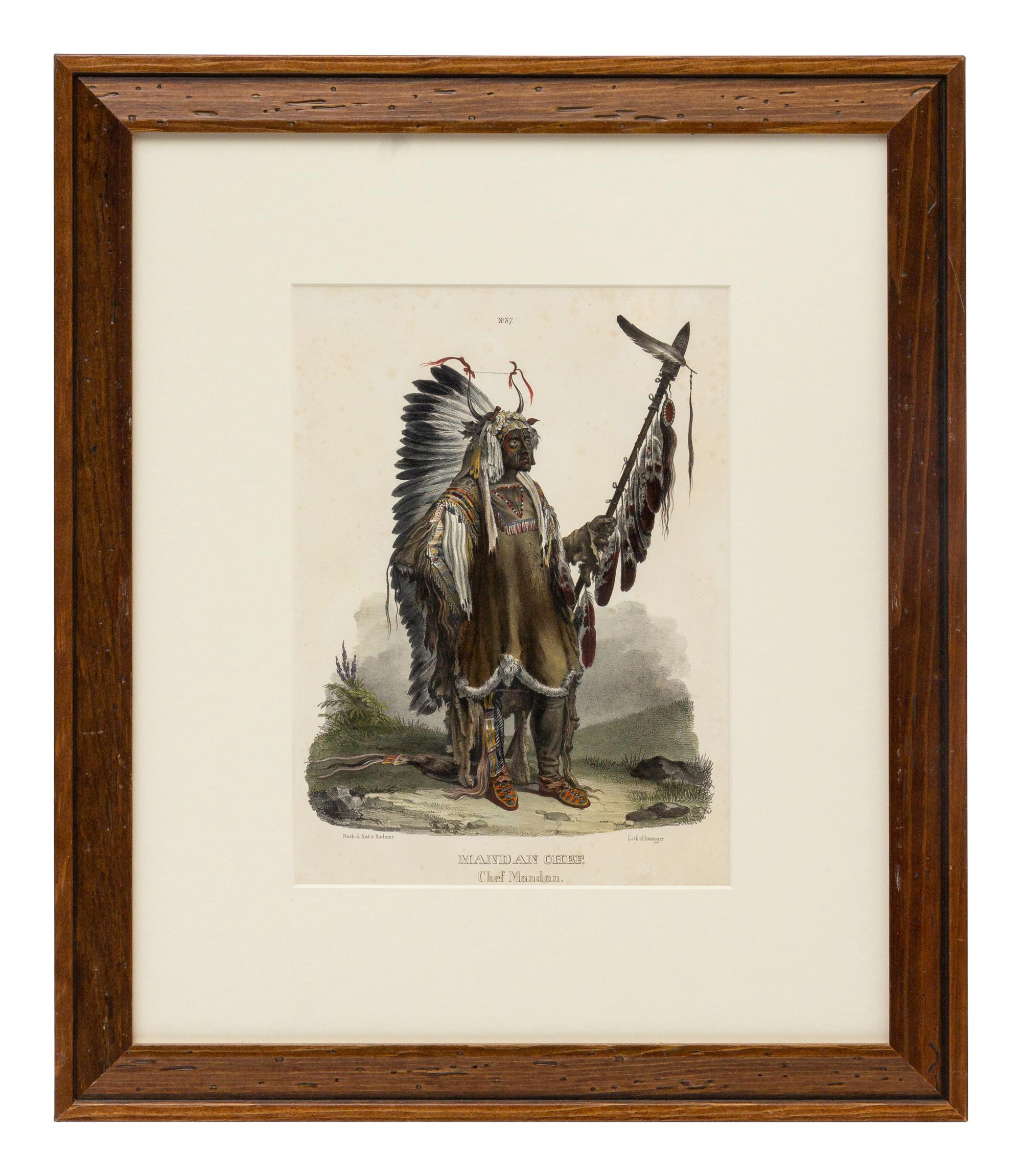 BODMER, Karl (1809-1893), after Mandan Chef (Plate 37) Chef Mandan