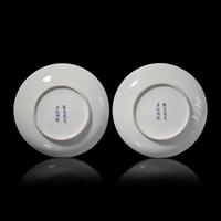 A Pair of Japanese Blue and White "Koi" Dishes, Signed, Meiji/Taisho Period